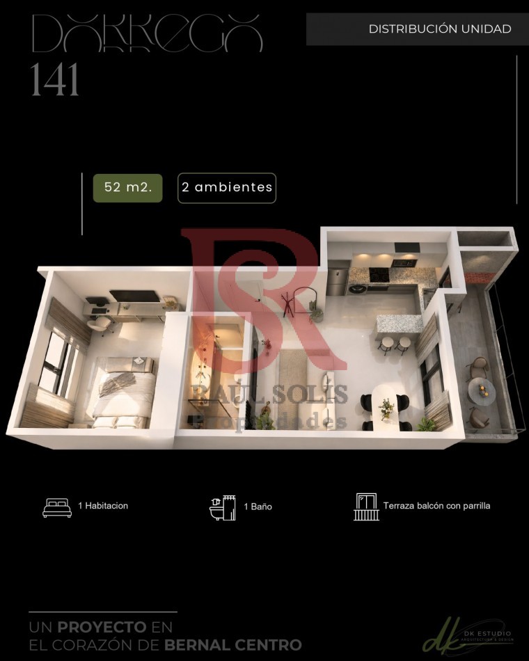 GZ- Departamentos dos ambientes a Estrenar en Edificio Premium 