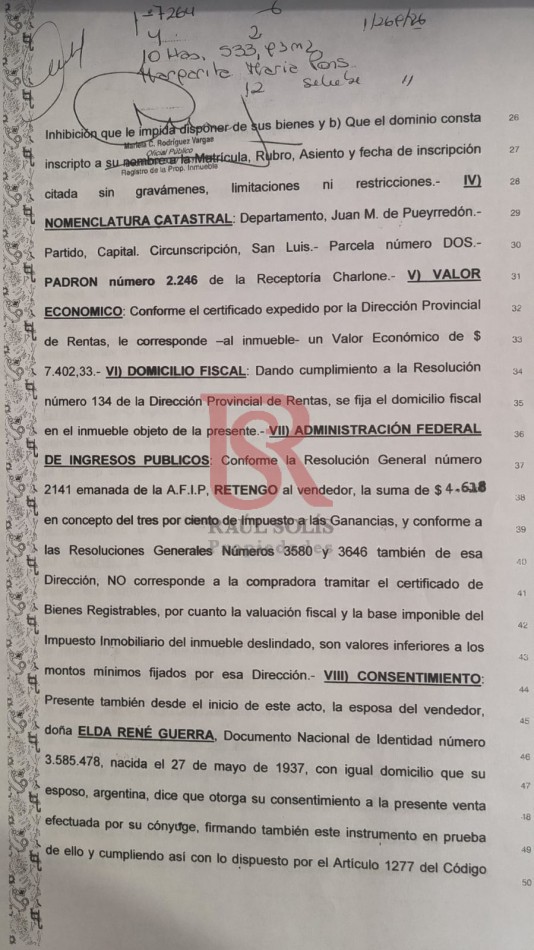 MS Campo de 10 Ha con vivienda de tres ambientes